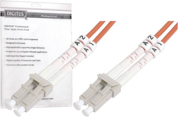 Digitus DK-2533-02/3 Glasfaser LWL Anschlusskabel 2.00 m Türkis [1x LC-Stecker - 1x LC-Stecker] 50/125 µ Multimode OM3