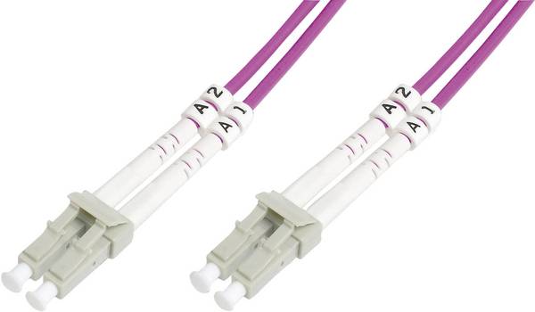 Digitus DK-2533-10-4 Glasfaser LWL Anschlusskabel 10.00 m Violett [1x LC-Stecker - 1x LC-Stecker] 50/125 µ Multimode OM4