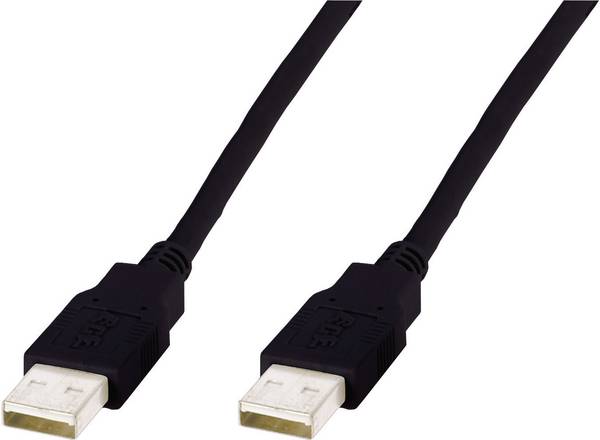 Digitus USB-Kabel USB 2.0 USB-A Stecker, USB-A Stecker 3.00 m Schwarz AK-300100-030-S