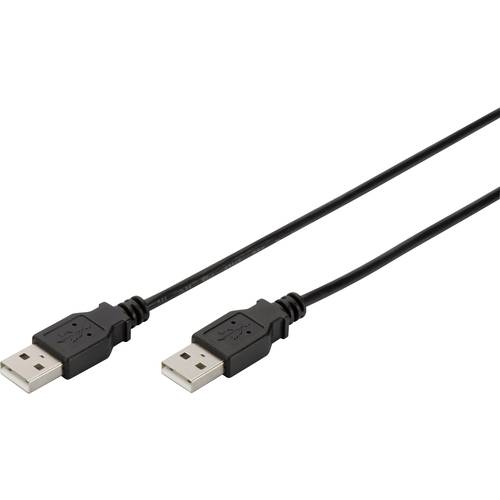 Digitus USB-Kabel USB 2.0 USB-A Stecker, USB-A Stecker 1.00 m Schwarz doppelt geschirmt AK-300101-010-S