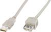 Digitus USB-Kabel USB 2.0 USB-A Stecker, USB-A Buchse 1.80 m Beige AK-300202-018-E