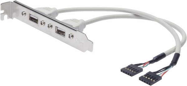 Digitus USB 2.0 Anschlusskabel [2x USB 2.0 Stecker intern 5pol. - 2x USB 2.0 Buchse A] AK-300301-002-E 25.00 cm
