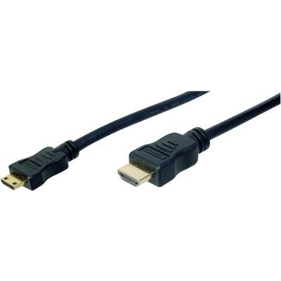 Digitus HDMI Anschlusskabel HDMI-A Stecker, HDMI-Mini-C Stecker 2.00 m Schwarz AK-330106-020-S vergoldete Steckkontakte 