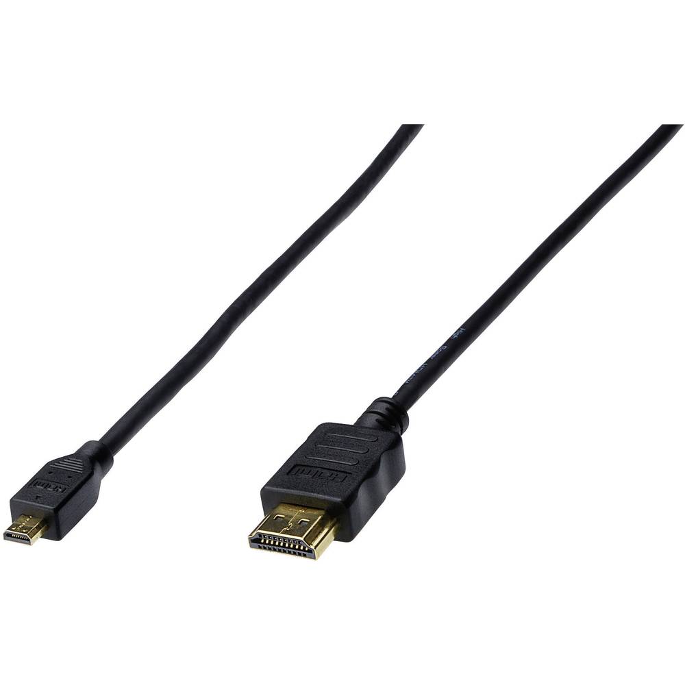 Digitus HDMI Aansluitkabel [1x HDMI-stekker <=> 1x HDMI-stekker D micro] 1 m Zwart