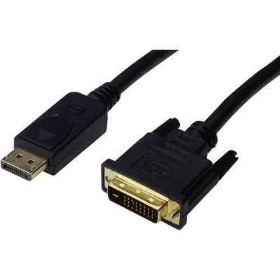 Digitus DisplayPort / DVI Adapterkabel DisplayPort Stecker, DVI-D 24+1pol. Stecker 1.80 m Schwarz AK-340306-020-S  Displ