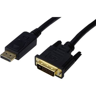 Digitus DisplayPort / DVI Adapterkabel DisplayPort Stecker, DVI-D 24+1pol. Stecker 3.00 m Schwarz AK-340306-030-S  Displ