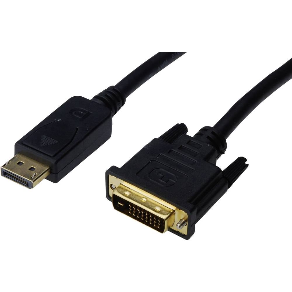 Digitus DisplayPort-DVI Aansluitkabel [1x DisplayPort stekker => 1x DVI-stekker 24+1-polig] 3 m Zwar