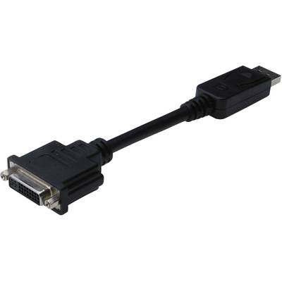 Digitus AK-340409-001-S DisplayPort / DVI Adapter [1x DisplayPort Stecker - 1x DVI-Buchse 24+5pol.] Schwarz  15.00 cm