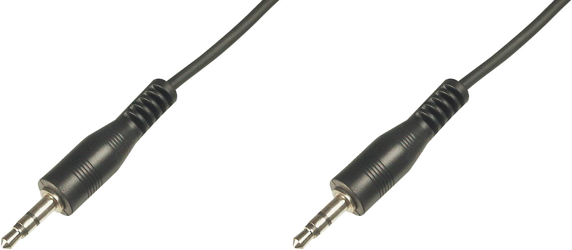 DIGITUS Klinke Audio Anschlusskabel [1x Klinkenstecker 3.5 mm - 1x Klinkenstecker 3.5 mm] 2.50 m Sch