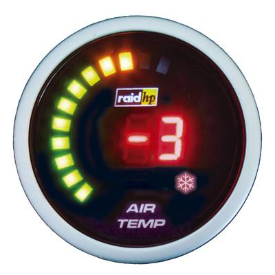 raid hp 660543 Kfz Einbauinstrument Außen-Temperaturanzeige Messbereich -20 - 125 °C NightFlight Digital Red Rot, Grün, 