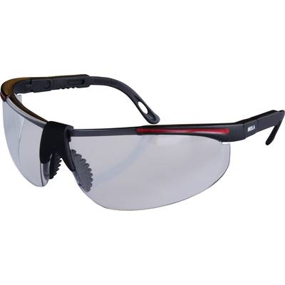 protectionworld  2012007 Schutzbrille inkl. UV-Schutz Schwarz, Rot EN 166-1 DIN 166-1 