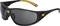 Schwarze Sonnenbrille mit dunklen Gläsern und gelbem 'CAT'-Logo auf dem Bügel, geeignet für Outdoor-Schutz.