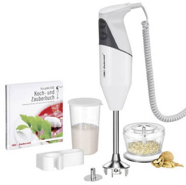 ESGE M160 G Stabmixer 160 W mit Zerkleinereraufsatz, mit Mixbecher Weiß