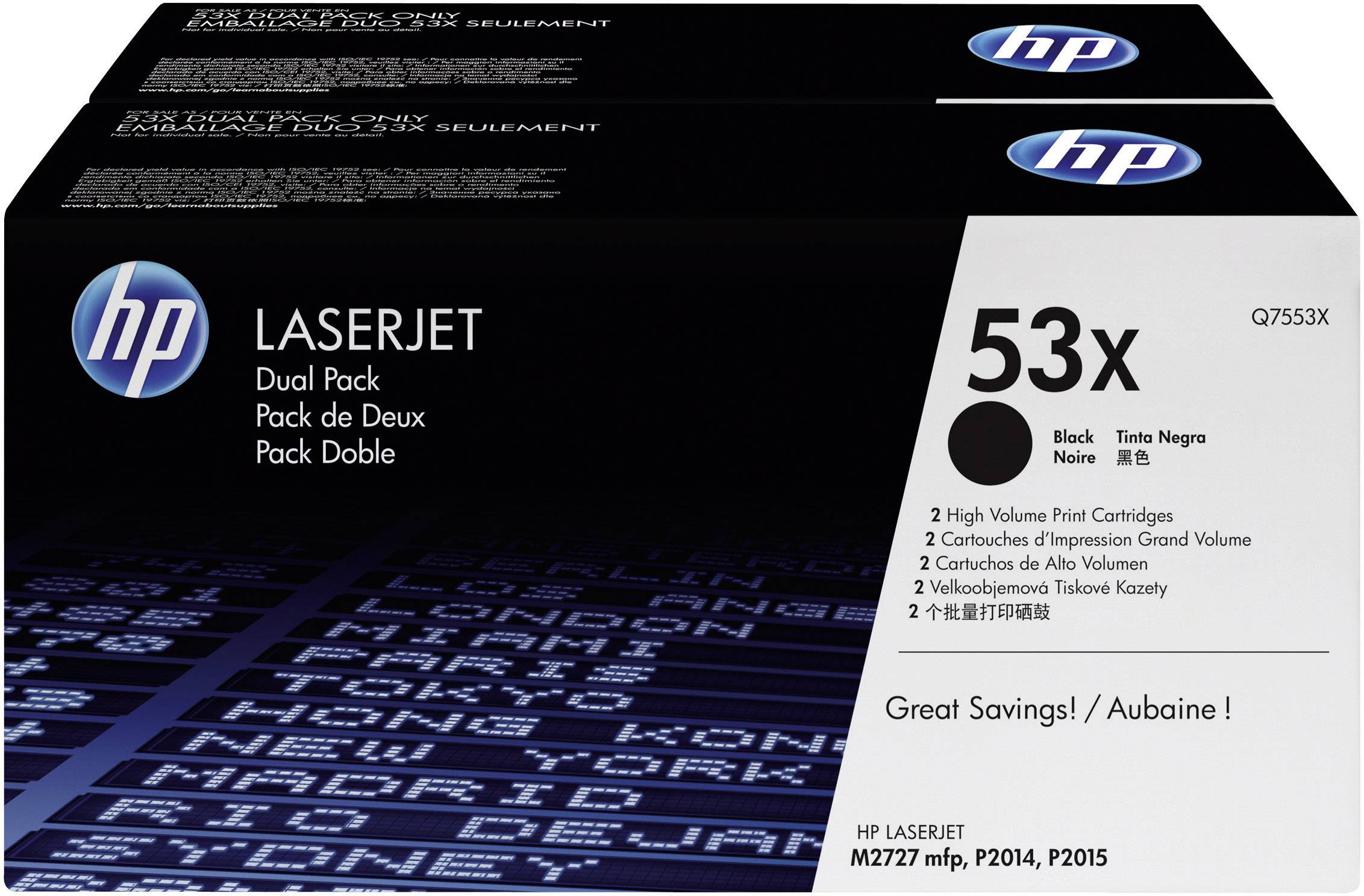 HP 53X 2er Pack Schwarz LaserJet Tonerpatrone (Q7553XD)