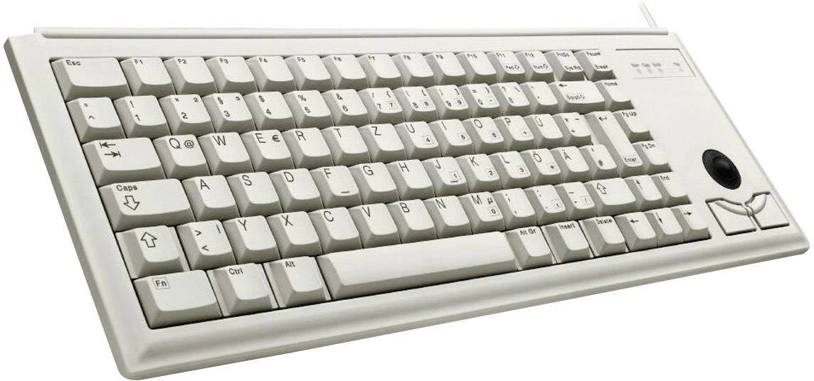 CHERRY Compact-Keyboard G84-4400 USB Tastatur Deutsch, QWERTZ Grau Integrierter Trackball, Maustasten-1
