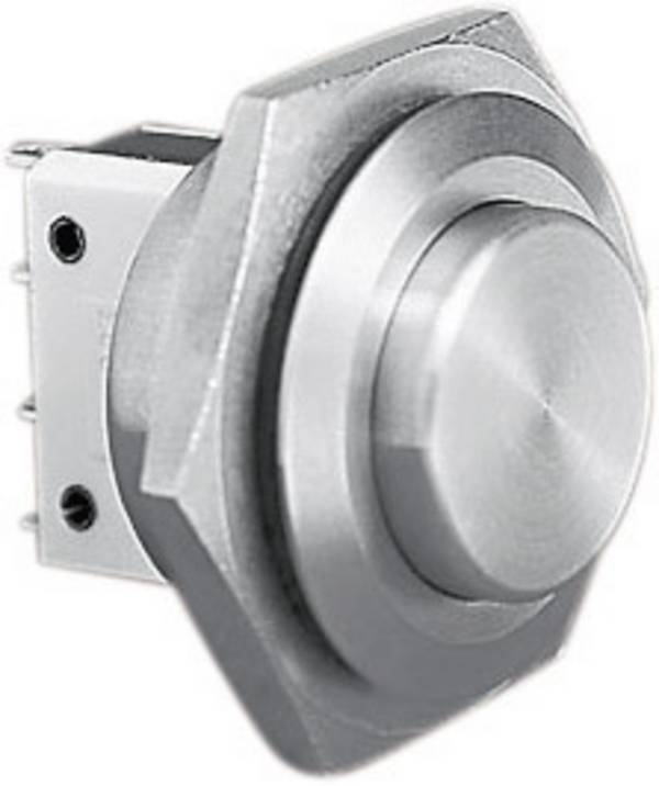 Bulgin MP0038/2 MP0038/2 Vandalismusgeschützter Drucktaster 250 V/AC 5 A 1 x Aus/(Ein) tastend (Ø x H) 27.8 mm x 27.8 mm IP66 (Frontplattendichtung) 1 St.