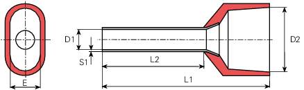 Technische Zeichnung eines Rohradapters mit Maßen L2, Y2. Links Ansicht von vorn, rechts seitliche Ansicht mit detaillierten Abmessungen.