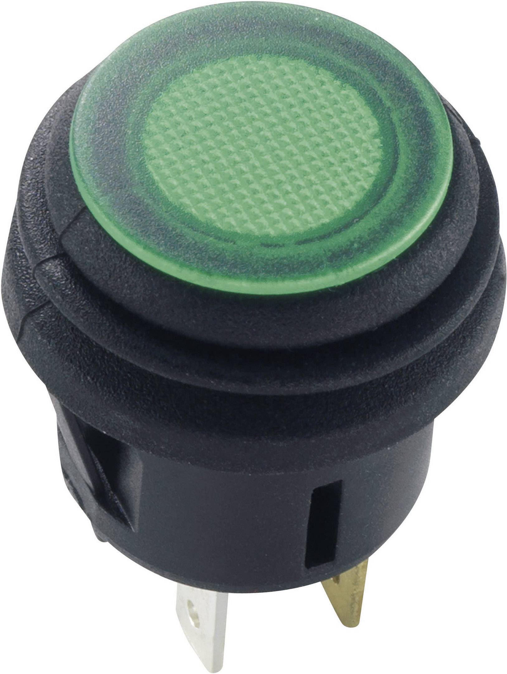 TRU COMPONENTS 1587918 TC-R13-527D2B Druckschalter 14 V/DC 20 A 1 x Ein/Aus rastend Grün 1 St.