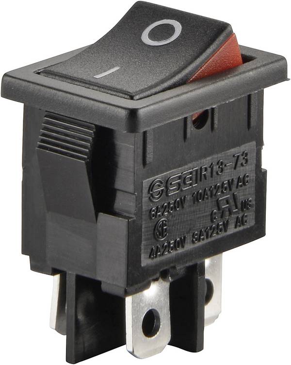 TRU COMPONENTS 1587540 Wippschalter TC-R13-73A2-02 250 V/AC 6 A 2 x Aus/Ein  rastend 1 St.