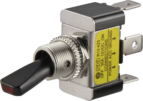 TRU COMPONENTS 1587693 Kfz-Kippschalter TC-R13-423L RED 12 V/DC 30 A 1 x Aus/Ein rastend 1 St.