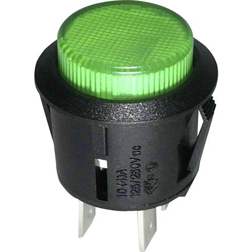 TRU COMPONENTS 1587756 TC-R13-523BL-05GN Druckschalter 250 V/AC 1.5 A 1 x Aus/Ein rastend Grün 1 St.