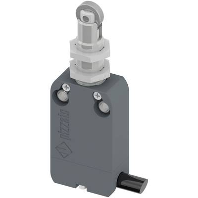 Industrieller Sicherheitsschalter mit Metallgehäuse und Hebelmechanismus, verwendet zur Überwachung und zum Schutz von Maschinen.