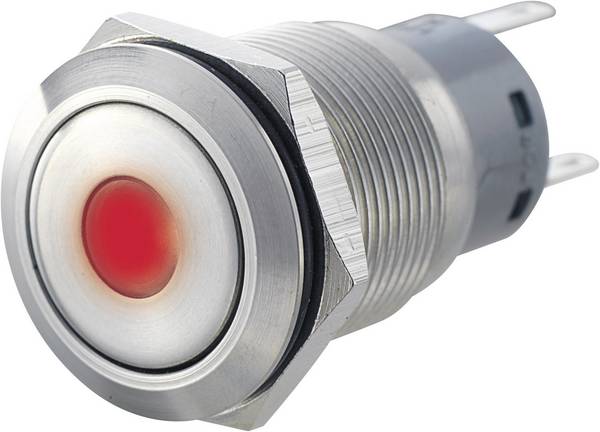 TRU COMPONENTS 701292 LAS1-AGQ-11D, RD Vandalismusgeschützter Drucktaster 250 V/AC 5 A 1 x Ein/(Ein) tastend Rot  IP67 1 St.