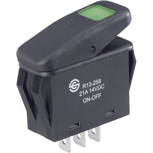 TRU COMPONENTS 1587862 Wippschalter TC-R13-258B B/G 14 V/DC 21 A 1 x Aus/Ein IP66 rastend 1 St.