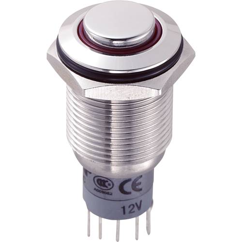 TRU COMPONENTS 701820 LAS2GQH-11ZE/R/12V/S/P Vandalismusgeschützter Druckschalter 250 V/AC 3 A 1 x Ein/Ein rastend Rot 1...