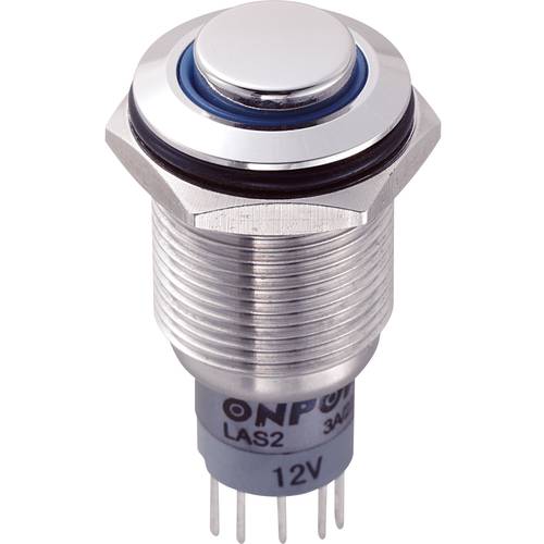 TRU COMPONENTS 701834 LAS2GQH-11ZE/B/12V/S/P Vandalismusgeschützter Druckschalter 250 V/AC 3 A 1 x Ein/Ein rastend Blau ...