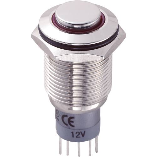 TRU COMPONENTS 701847 LAS2GQH-11ZE/R/12V/N/P Vandalismusgeschützter Druckschalter 250 V/AC 3 A 1 x Ein/Ein rastend Rot 1...