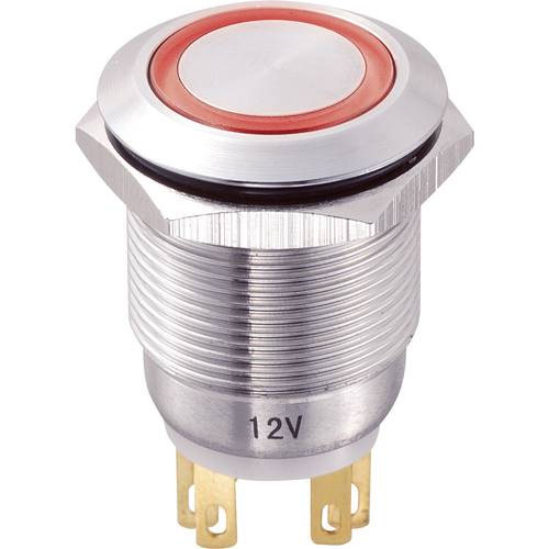 TRU COMPONENTS TC-8831256 LAS1-GQ-11E/R/12V Vandalismusgeschützter Drucktaster 250 V/AC 5 A 1 x Aus/(Ein) tastend Rot IP...