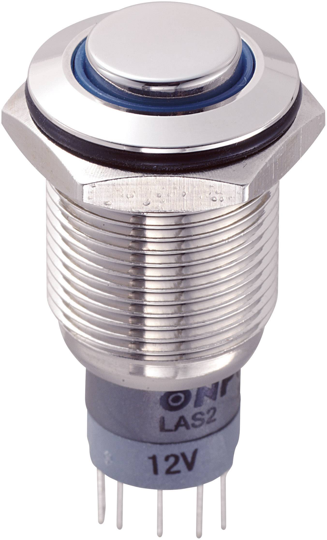 TRU COMPONENTS 701884 LAS2GQH-11E/B/12V/N/P Vandalismusgeschützter Drucktaster 250 V/AC 3 A 1 x Ein/(Ein) tastend Blau 1