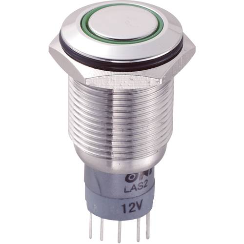 TRU COMPONENTS 701907 LAS2GQF-11E/G/12V/S/P Vandalismusgeschützter Drucktaster 250 V/AC 3 A 1 x Ein/(Ein) tastend Grün 1...