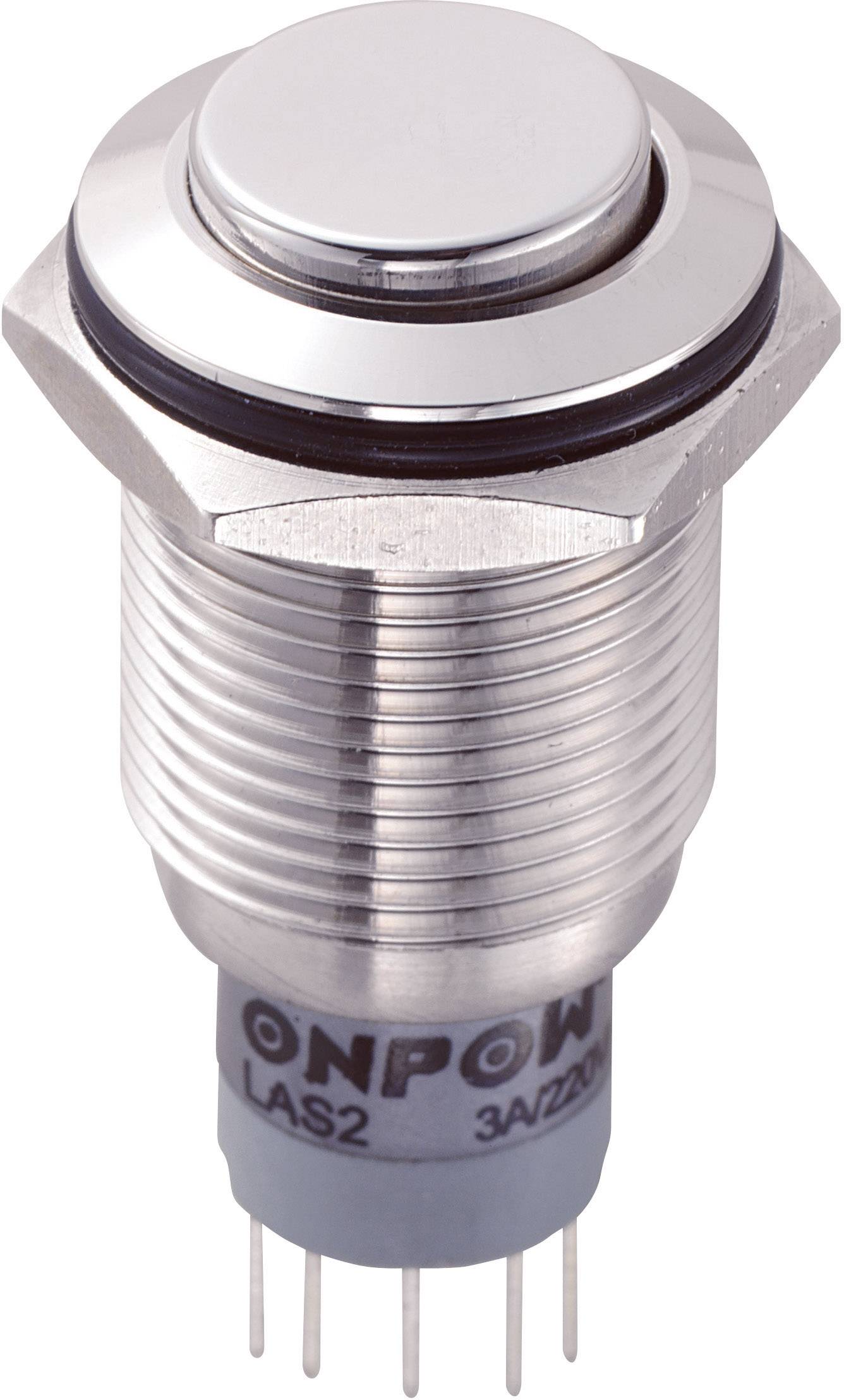TRU COMPONENTS 701956 LAS2GQH-22Z/S/P Vandalismusgeschützter Druckschalter 250 V/AC 3 A 2 x Ein/Ein rastend IP67 1 St.