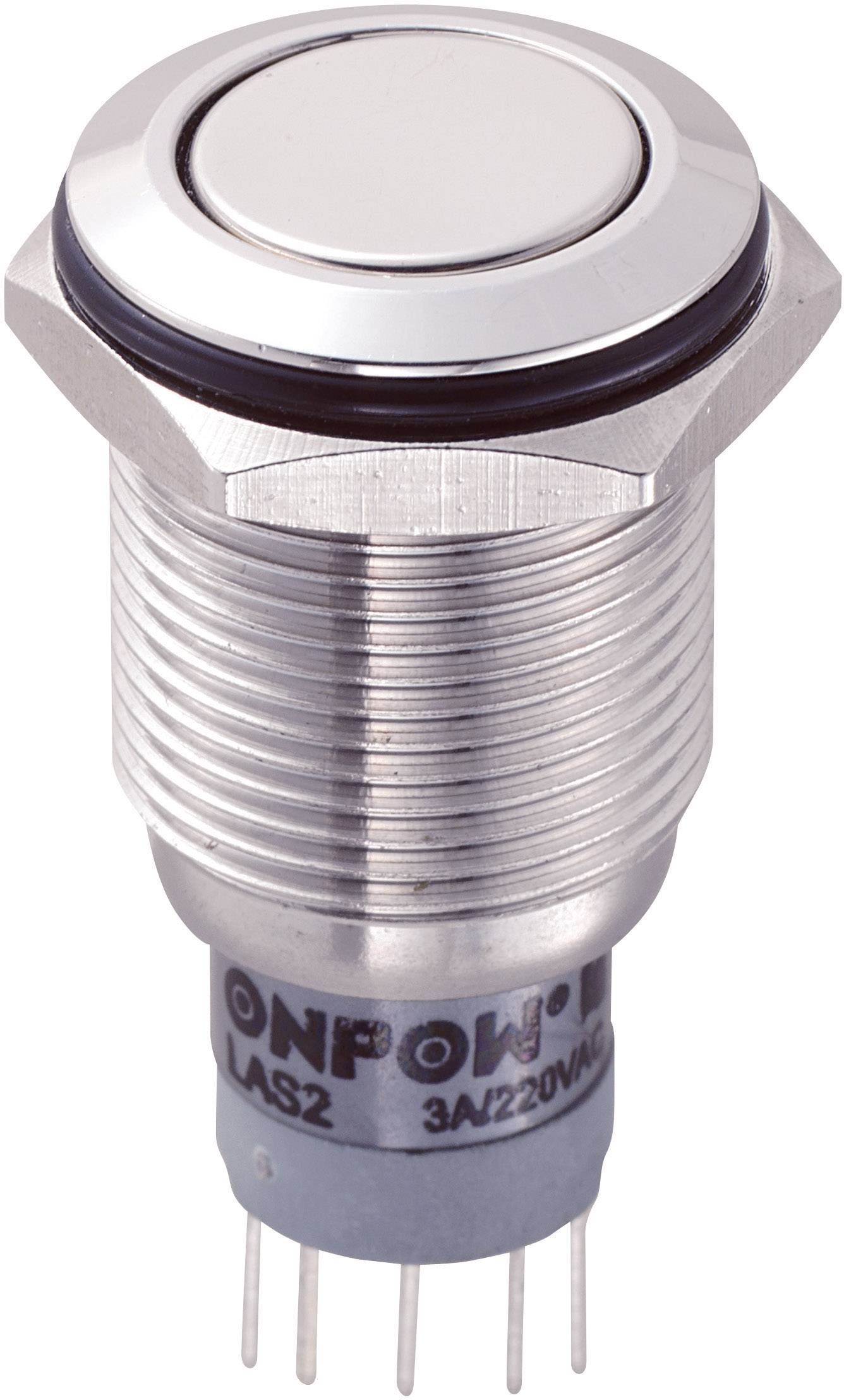 TRU COMPONENTS 701967 LAS2GQF-22Z/S/P Vandalismusgeschützter Druckschalter 250 V/AC 3 A 2 x Ein/Ein rastend IP67 1 St.