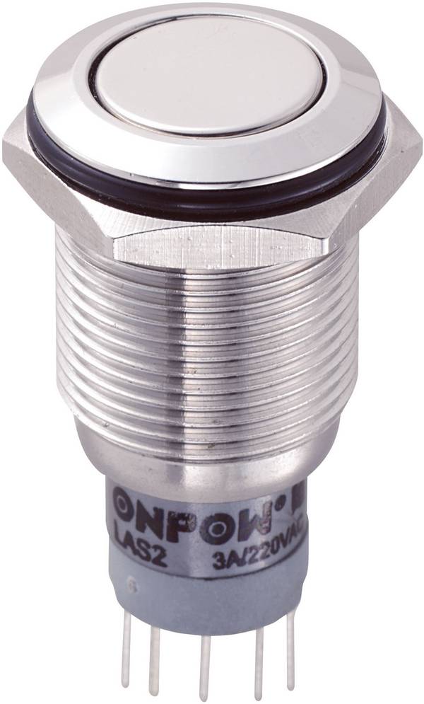 TRU COMPONENTS 701967 LAS2GQF-22Z/S/P Vandalismusgeschützter Druckschalter 250 V/AC 3 A 2 x Ein/Ein rastend IP67 1 St.