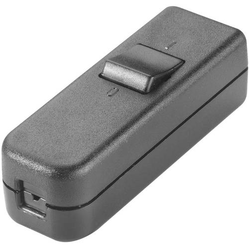 interBär 8006-004.01 Schnurschalter Schwarz 1 x Aus/Ein 6 A 1 St.