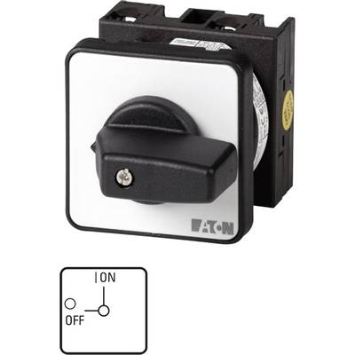 Ein schwarzer Drehschalter mit zwei Positionen: 'OFF' und 'ON'. Der Schalter ist derzeit auf 'OFF' eingestellt; Eaton-Logo sichtbar.
