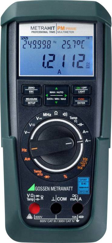 Gossen Metrawatt METRAHIT PM PRIME Multimetro portatile Calibrato (DAkkS) digitale Data logger CAT III 600 V, CAT IV 300 V Display (Counts): 310000