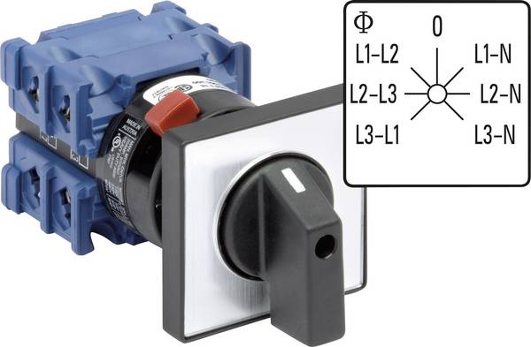 Kraus & Naimer CH10.A007.FT2.F785 Voltmeter Umschalter 360 ° Grau, Schwarz 1 St.
