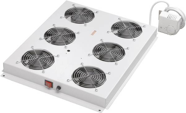 Digitus DN-19 FAN-4-SRV 19 Zoll 4 x Netzwerkschrank-Lüfter  1 HE  mit Schalter  Grau