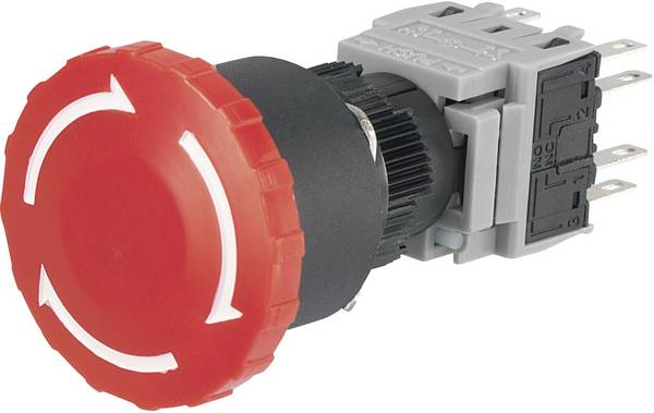 TRU COMPONENTS LAS1-BY-22TSA Not-Aus-Schalter 250 V/AC 3 A 2 Öffner, 2 Schließer IP40 1 St.