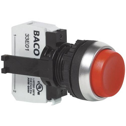 BACO BAL21AB01A L21AB01A Drucktaster Frontring Kunststoff, verchromt Rot 1 St.