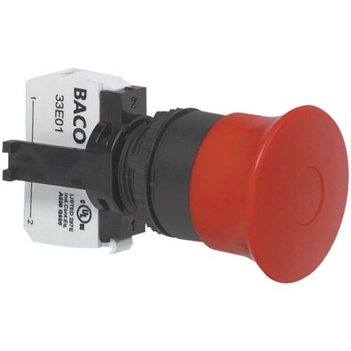 BACO L22DD01A Not-Aus-Schalter Frontring Kunststoff, Schwarz IP69K 1 St.