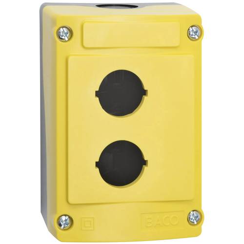 BACO LBX0200J 100644-BK Leergehäuse 2 Einbaustellen (L x B x H) 107 x 74 x 47.9 mm Gelb, Schwarz 1 St.