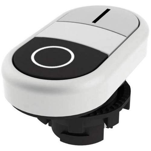 Pizzato Elettrica E21PDRL9AAAA E21PDRL9AAAA Doppeldrucktaster Betätiger flach Weiß, Schwarz 1 St.