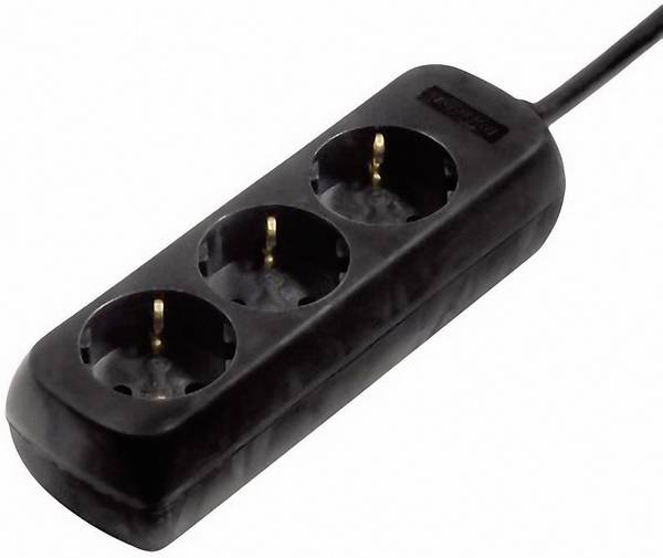 hama 00108843 Steckdosenleiste 3-fach, 5 m, Schwarz