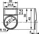 ASCII-Grafik eines Fotoapparats mit klar erkennbaren Umrissen und Details wie Sucher und Objektiv.