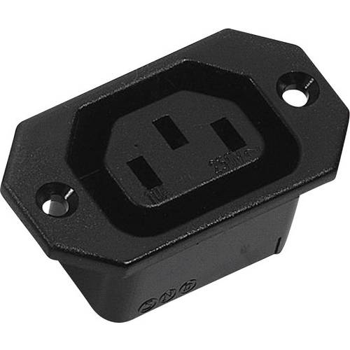 K & B 43R031111 Kaltgeräte-Steckverbinder 42R Buchse, Einbau vertikal Gesamtpolzahl: 2 + PE 10 A Schwarz 1 St.